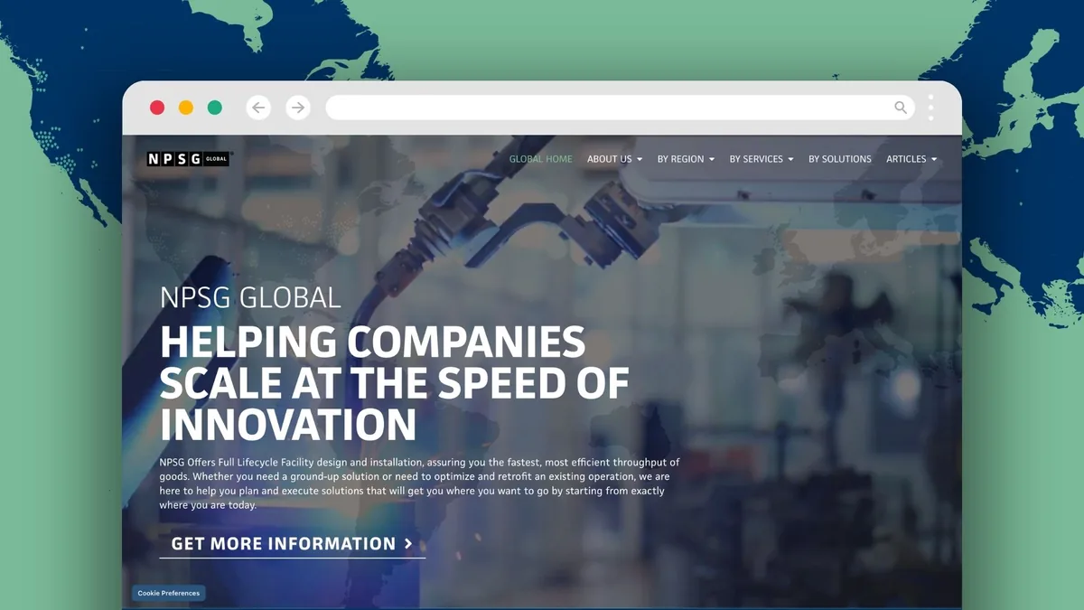 The NPSG Global homepage, headlined Helping Companies Scale at the Speed of Innovation